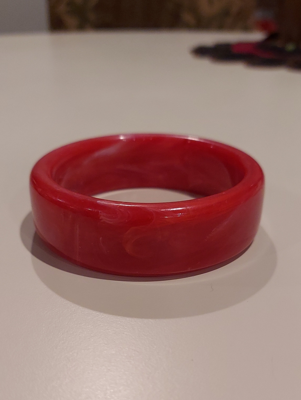 Vintage Red Bakelite Bangle Bracelet